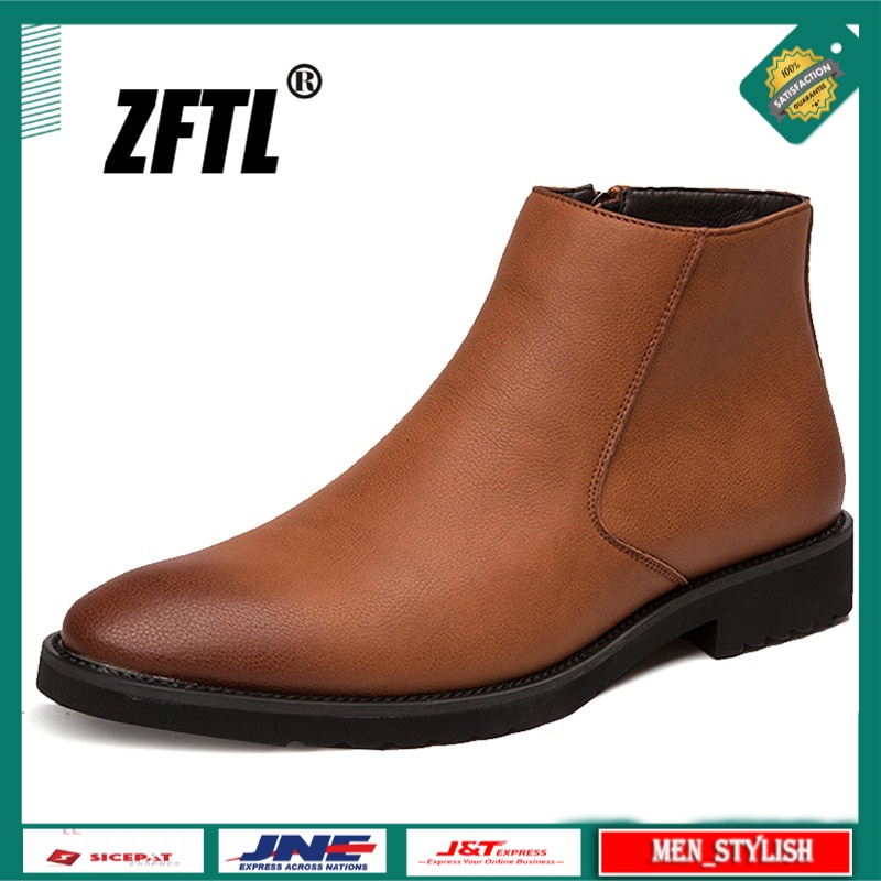 Sepatu Pria Boot Casual ZFTL men's ankle boots large size man Chelsea slip-on boots male Heighten Bo