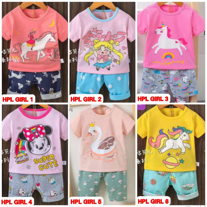 PIYAMA ANAK IMPORT SETELAN BAJU ANAK IMPORT CELANA 3/4