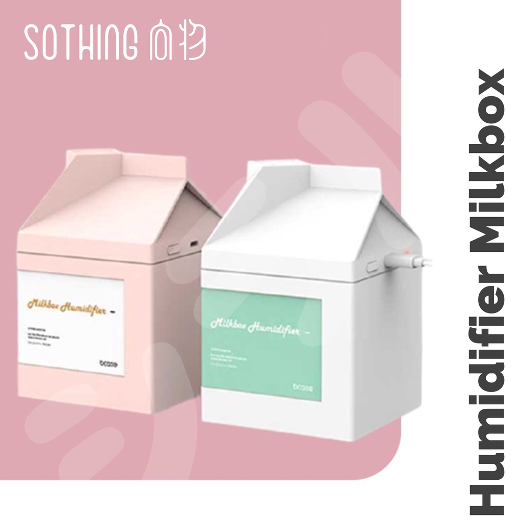 Humidifier 260ml Sothing Milk Box Air Ultrasonic Kotak Susu Unik Lucu Milkbox Pelembab Ruangan