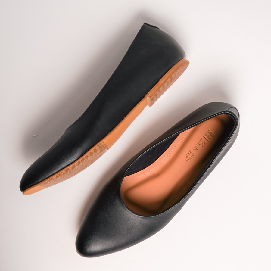 Sepatu Flat Shoes Jumbo VZ-193 Putih Formal - Sepatu Flat Kerja Wanita Besar Ukuran 41-42-43-44-45