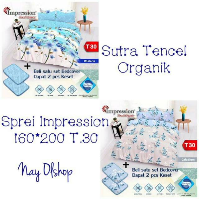 Sprei Impression 160x200 /Sprei Sutra Tencel Organik