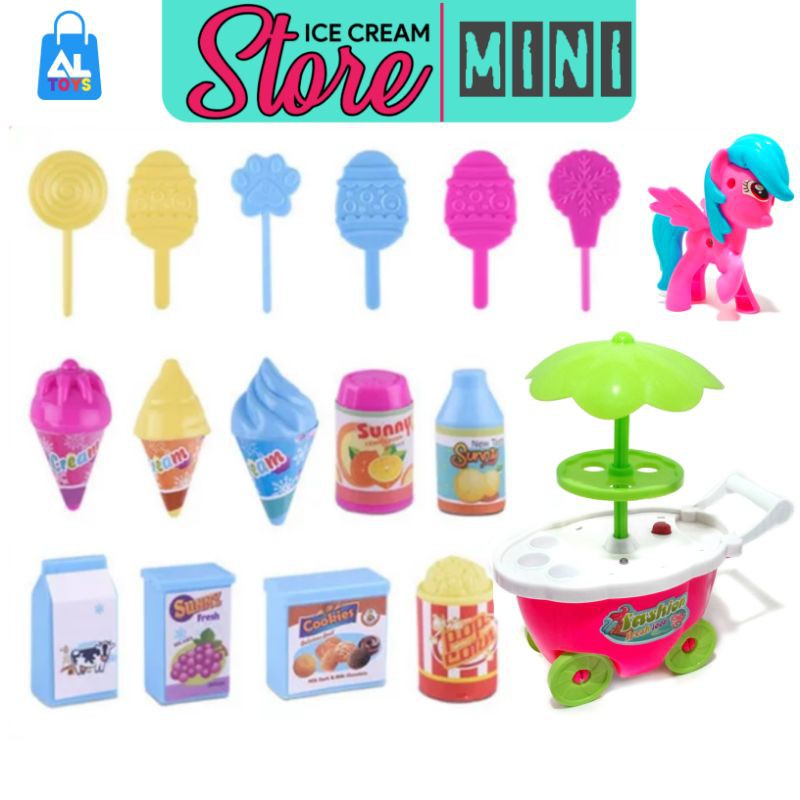 Ice Cream Store Mini Mainan Gerobak Jualan Es Cream Cart