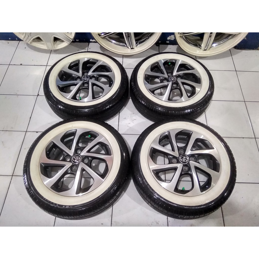 velg seken new agya trd ring 14x5 pcd 4x100 seken murah plus ban