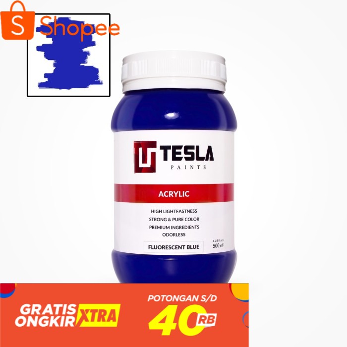 

Tesla Acrylic 500 ml Fluorescent Blue