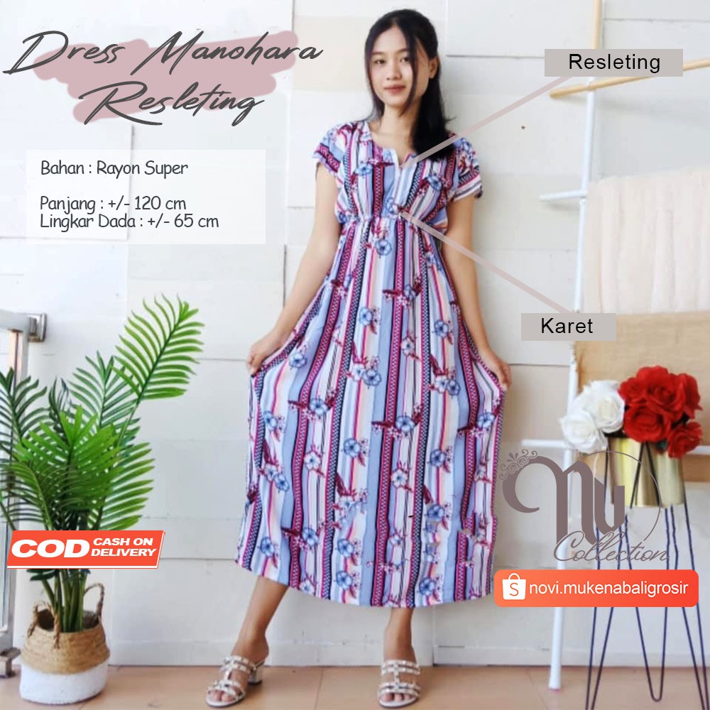 DRESS / DASTER BALI MANOHARA JUMBO PANJANG RESLETING