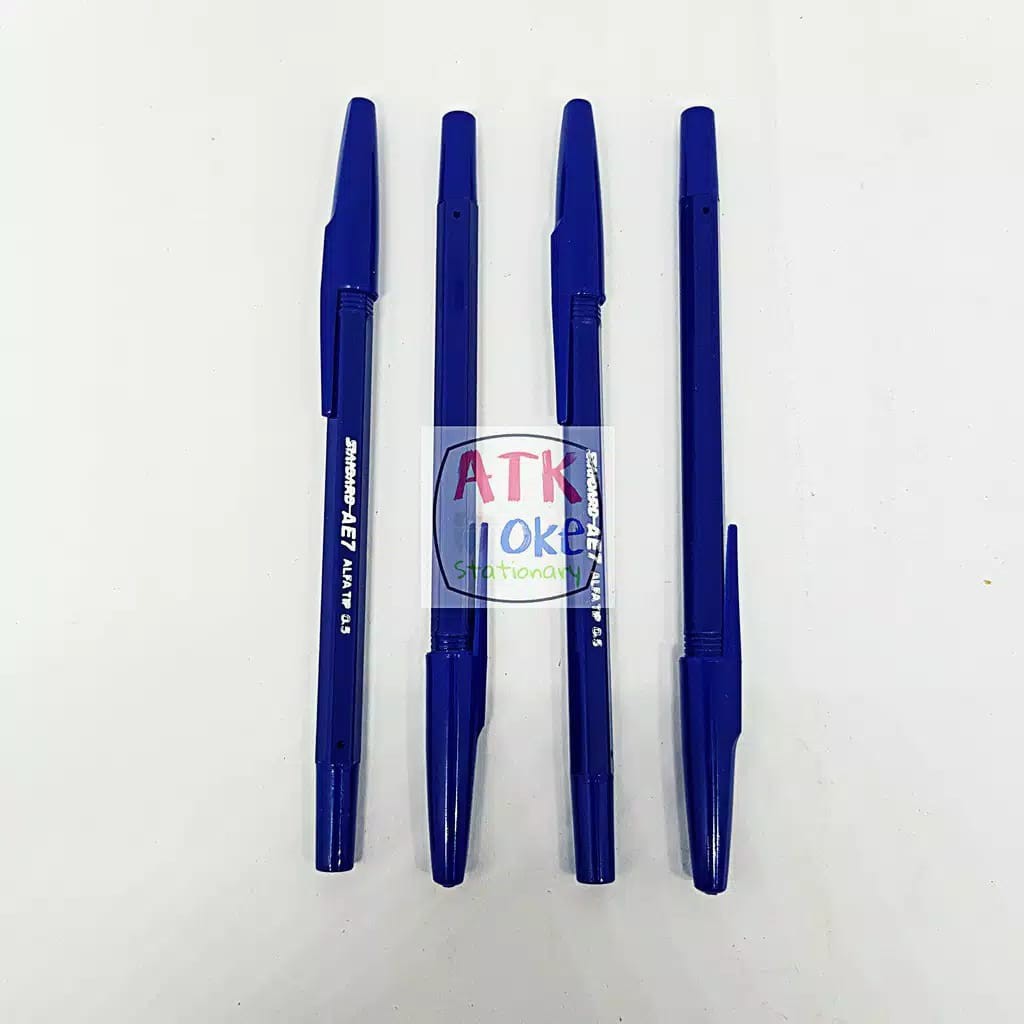 Jual Standard Pen Ae Biru Mm Pcs Shopee Indonesia