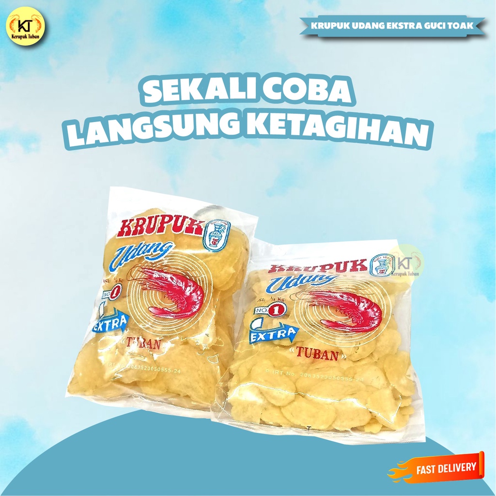 

Kerupuk Udang Extra Guci Toak Asli Tuban Makanan Ringan Krupuk Mentah 250gr Halal Termurah By Kerupuktuban