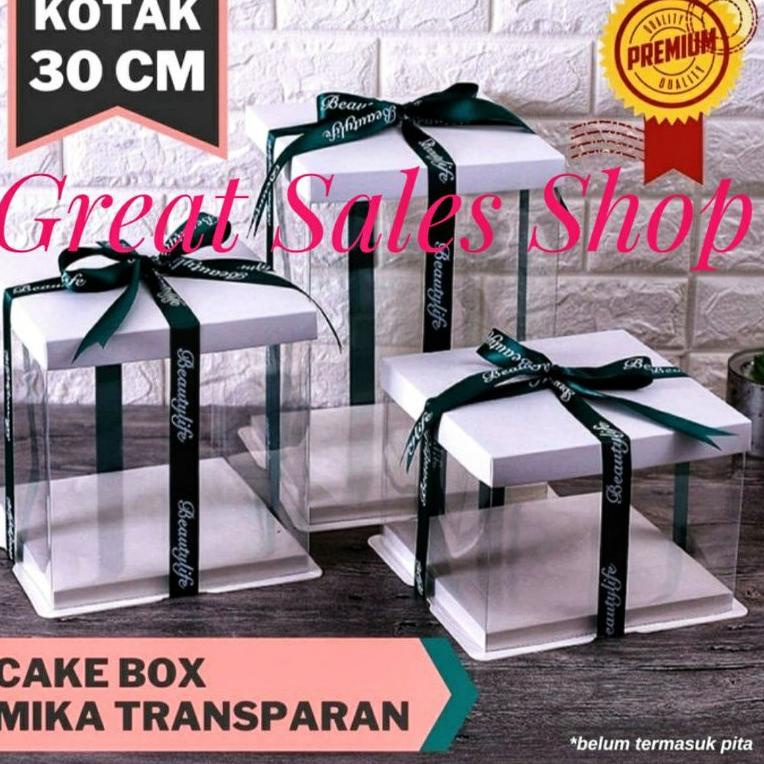 

Exklusif Kotak kue transparan cake box mica dus kue P30 x L30 cm [akhir]