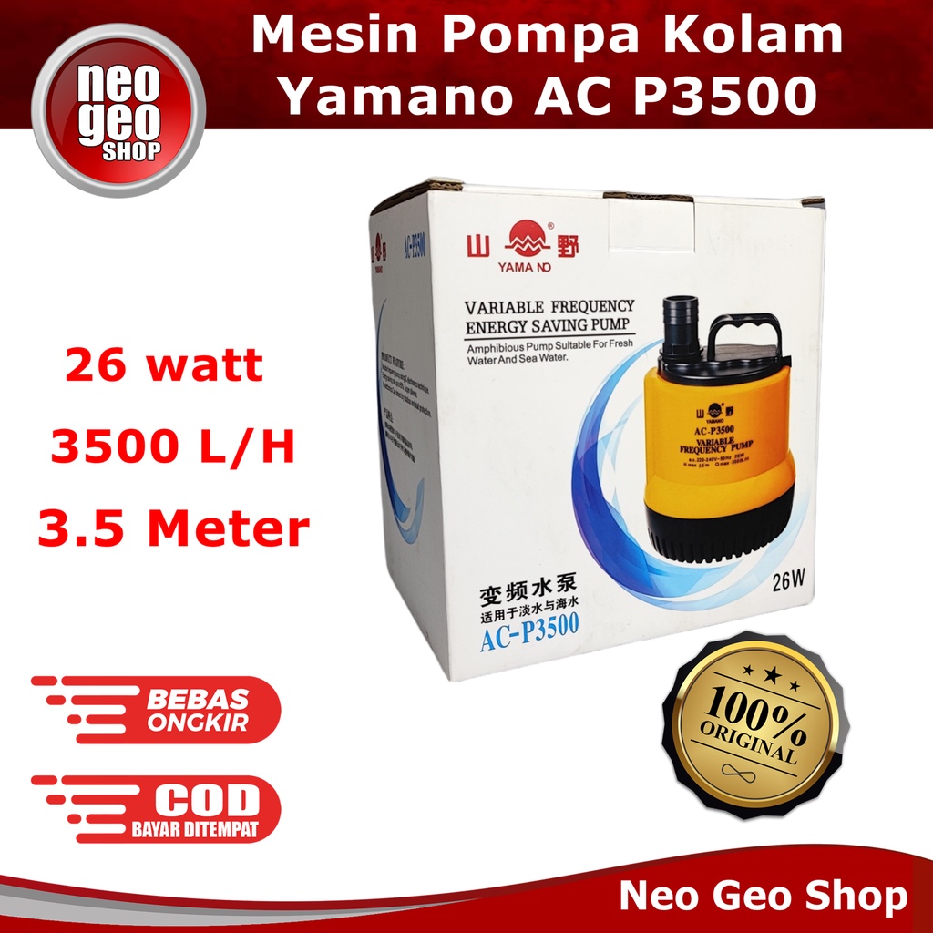 YAMANO ACP3500 ACP 3500 Mesin Air Pompa kolam ikan hidroponik AC P3500