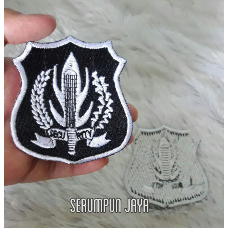 EMBLEM SECURITY LOGO PUTIH - EMBLEM SECURITY BORDIR