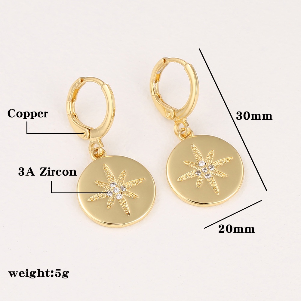 Anting-anting bulat anting-anting sederhana anting-anting Eropa dan Amerika anting-anting