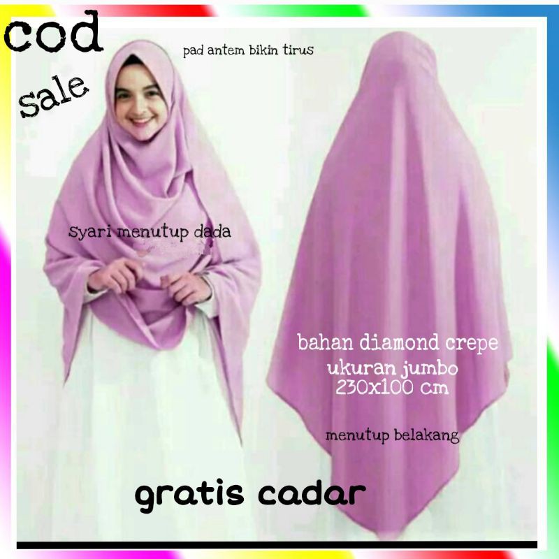 JILBAB PASHMINA  KHIMAR SYARI PET ANTEM ukuran 230 x 100 CM