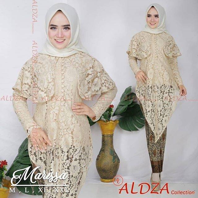 Set kebaya brokat tunik marissa 3 / kebaya wisuda / kebaya muslim / kebaya modern