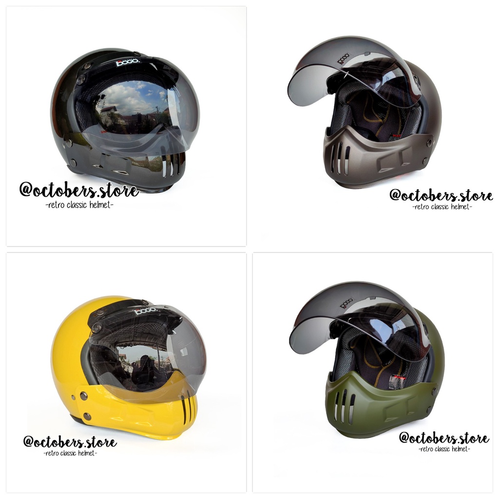 HELM CAKIL MODULAR (HALF FACE / FULL FACE) + KACA CEMBUNG BOGO ORI - HELM RETRO - HELM BOGO