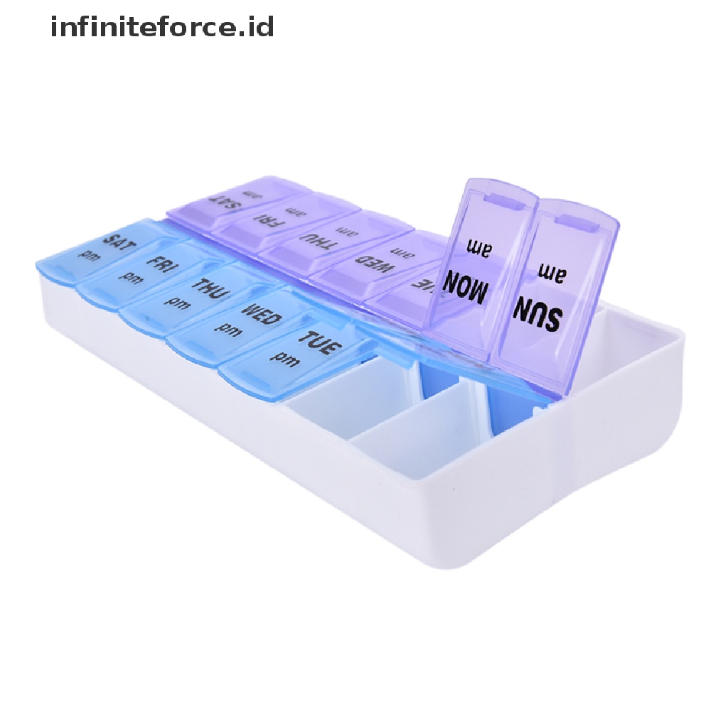 (Infiniteforce.Id) Kotak Organizer Obat 7 Hari / Mingguan Portable