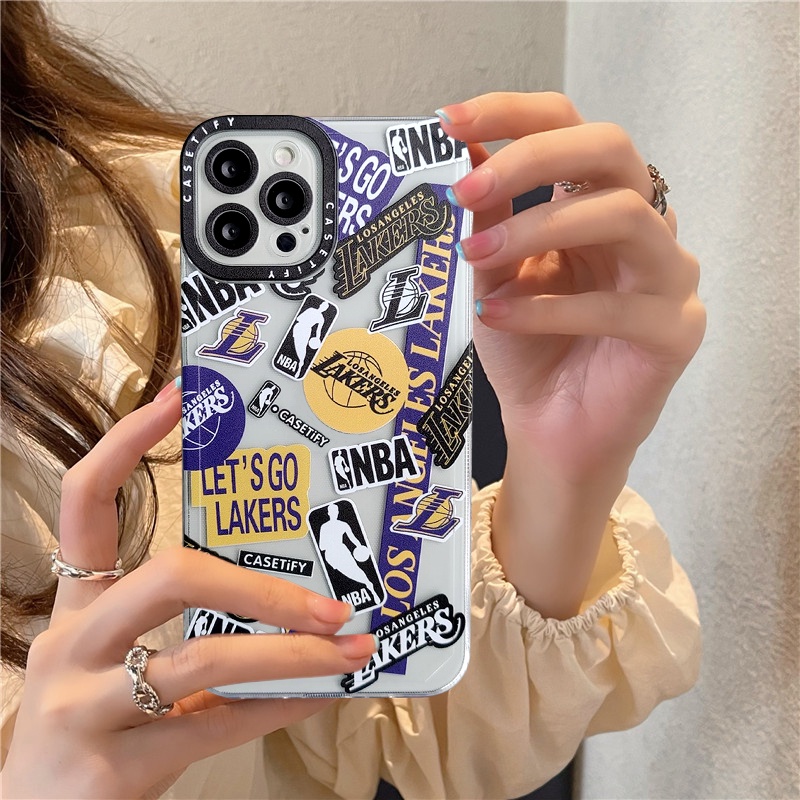 Soft Case Bahan Tpu Motif NBA Lakers Untuk IPhone 6 6s 7 8 Plus 11 13 12 Pro Max XR X XS Max SE 2020
