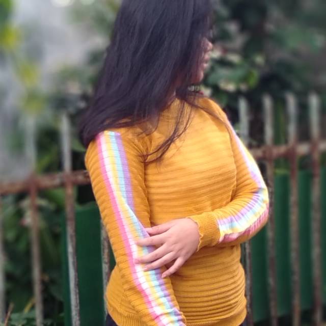 Sweater Rajut JALUR RAINBOW l Pakaian Rajut Wanita l Rajut Atasan Wanita l Rajut Murah #oblongrajut