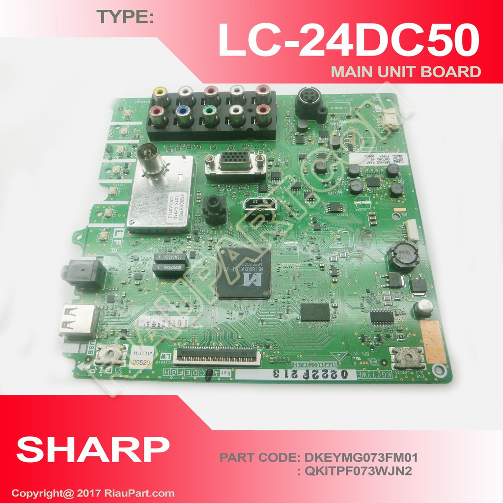 MESIN TV SHARP LC-24DC50M - LC24DC50M - LC-24DC50 - LC24DC50 - KG073WE - QPWBNG073WJ