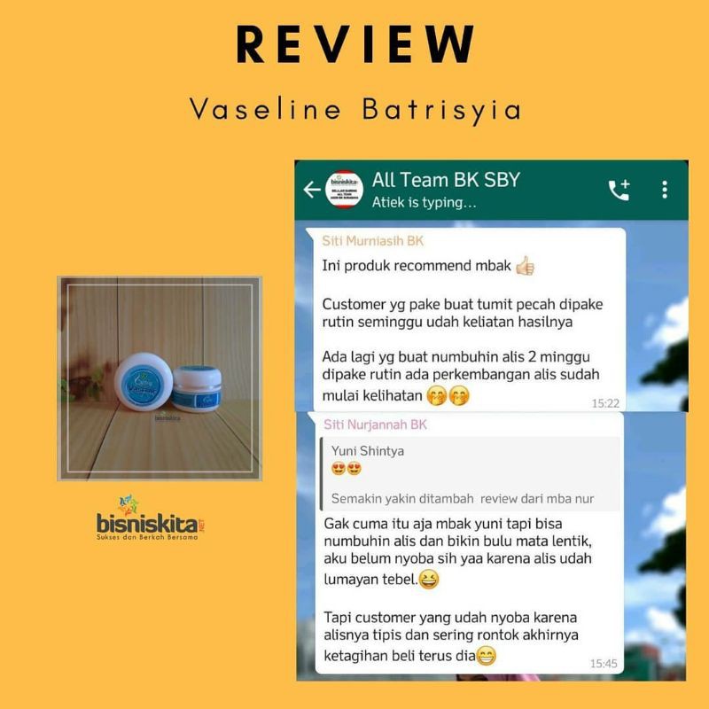 ( BISA COD ) VASELINE/ BATRISYIA VASELINE CREAM KAKI PECAH PECAH/PEMANJANG BULU MATA/PENEBAL ALIS/PELEMBAB KULIT/PENGHALUS TUMIT/ PENGHILANG MATA IKAN