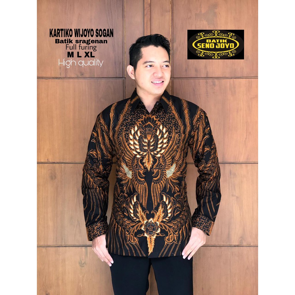 KARTIKO WIJOYO SOGAN Kemeja Batik Pria Full Furing Katun Sragenan