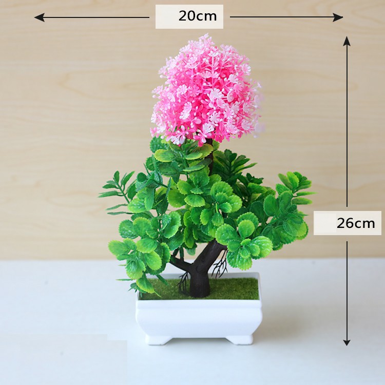 Kunataruma Pot Tanaman Mini Hias Bunga Plastik Artificial Daun Rambat Dekorasi Monstera Kering-Pink