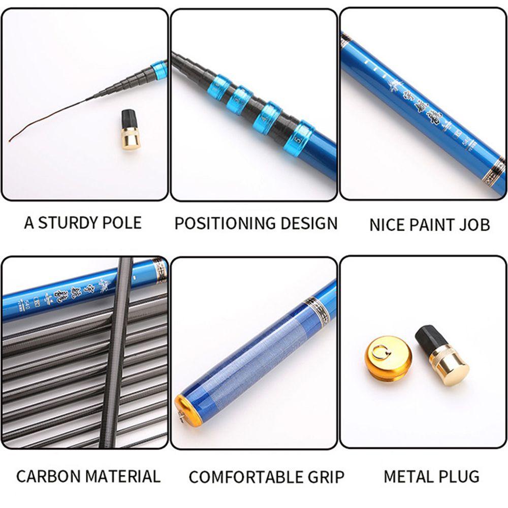 Nanas 3.6M 4.5M 5.4M 6.3M Karbon Pancing Ultralight Spinning Carp SuperHard Stream Casting Telescopic
