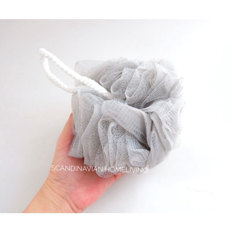 Jual SHOWER PUFF ABU ABU / SPONS MANDI BAGUS / SPONGE BUSA MANDI BAGUS Shopee Indonesia