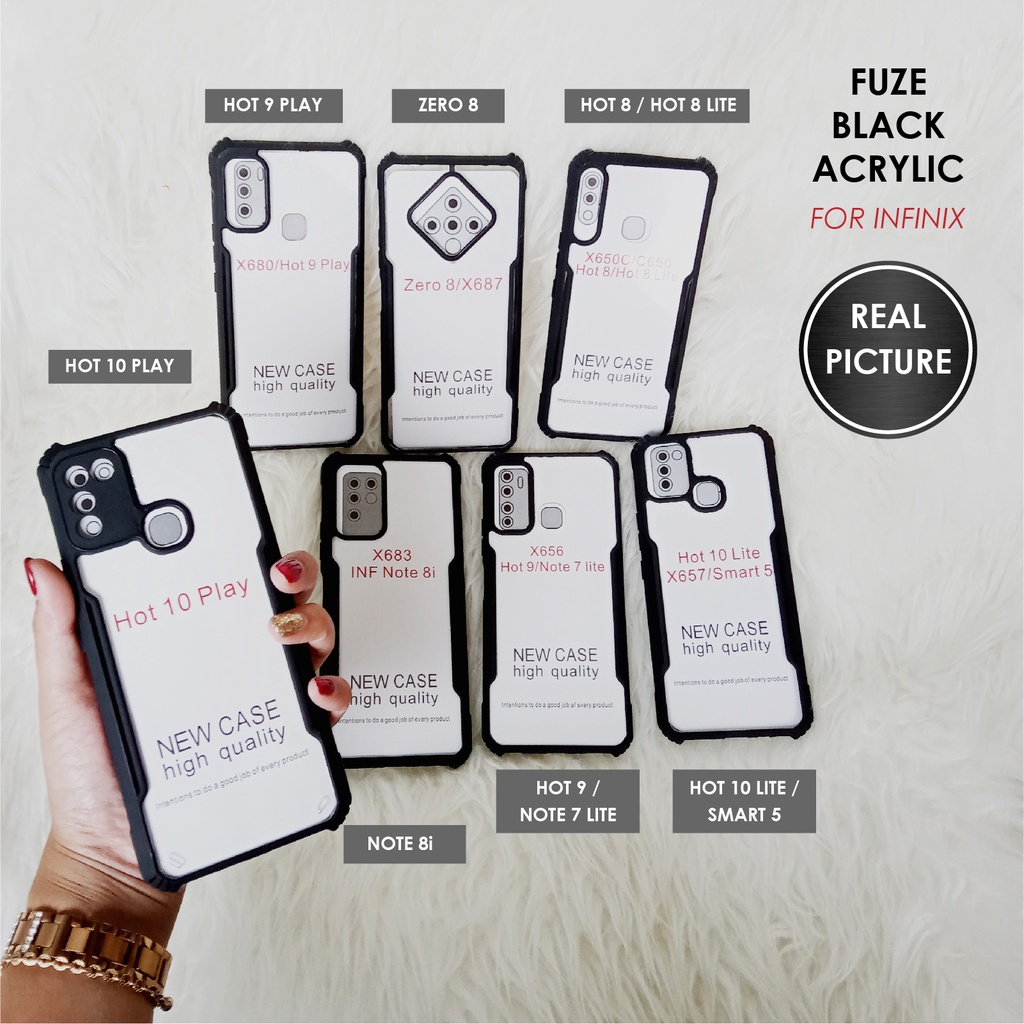 CASE HP INFINIX HOT 8 9 PLAY 10 PLAY 10 LITE NOTE 7 8 8i 7 LITE 10 10S 10 PRO S5 ZERO 8 8i SMART 5 HARDCASE BLADE ACRYLIC