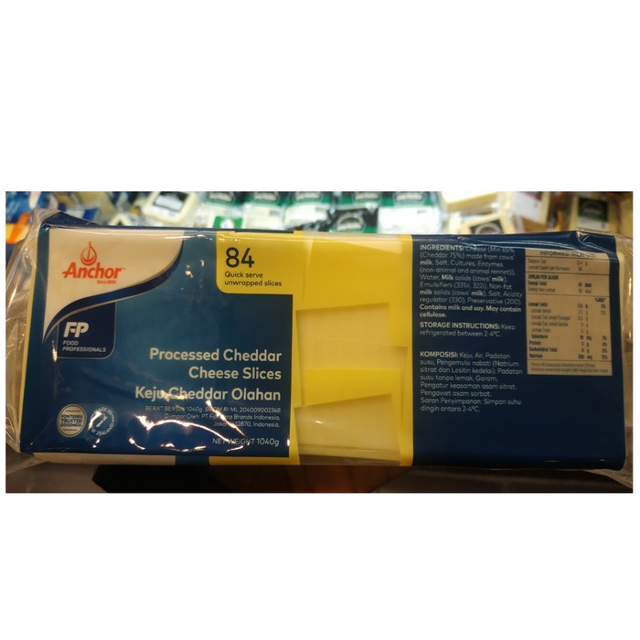 

Anchor Processed Cheese Slice yellow | Keju Cheddar Olahan 1040 gr4