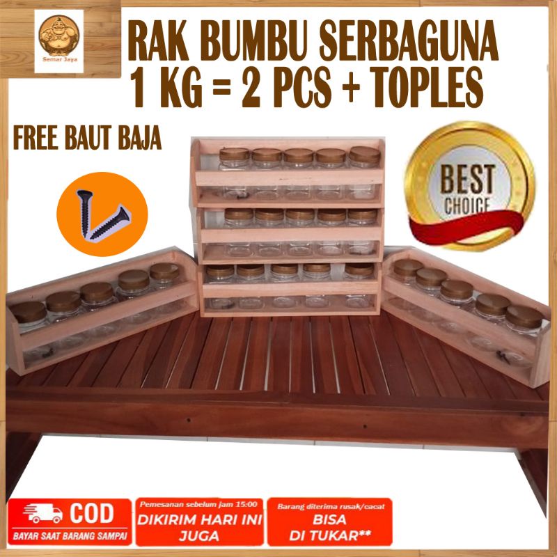 PROMO 5 TOPLES RAK BUMBU/DINDING/TEMPEL/DAPUR SERBAGUNA