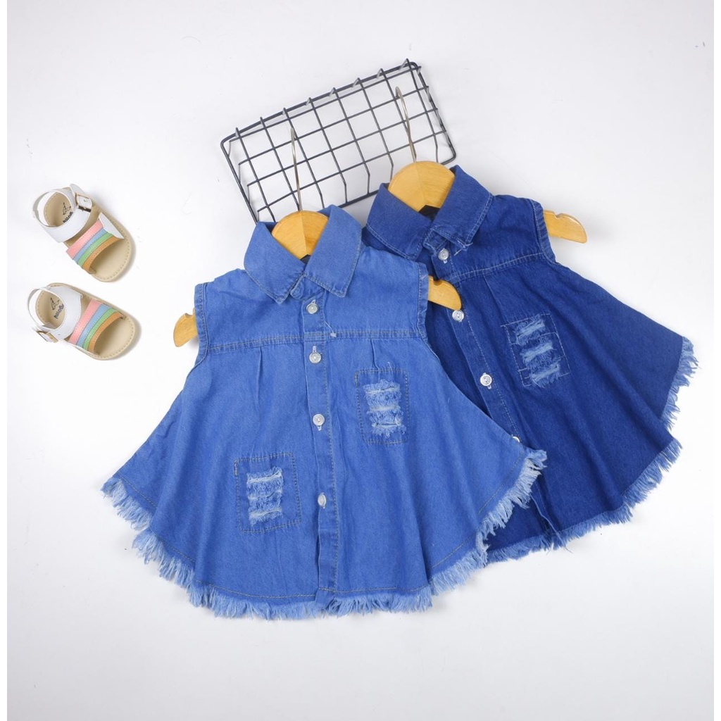 DRESS RAWIS DRESS JEANS ANAK 1-4 th Dress Anak Jeans