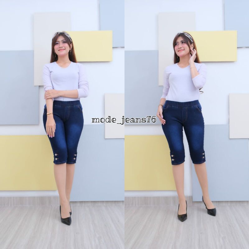 CIKA JEGGING CELANA JEANS 7/8 WANITA BELAH KANCING 2