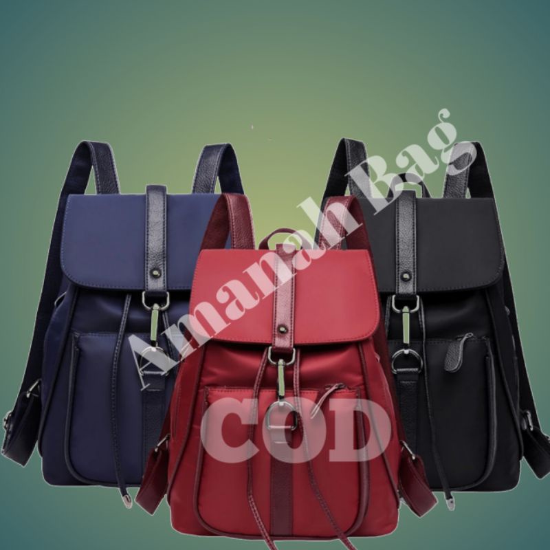 SERUT RANSEL WANITA KULIT BERKUALITAS TINGGI KULIT RANSEL SAC DOS HITAM TAS BAHU WANITA TAS SEKOLAH