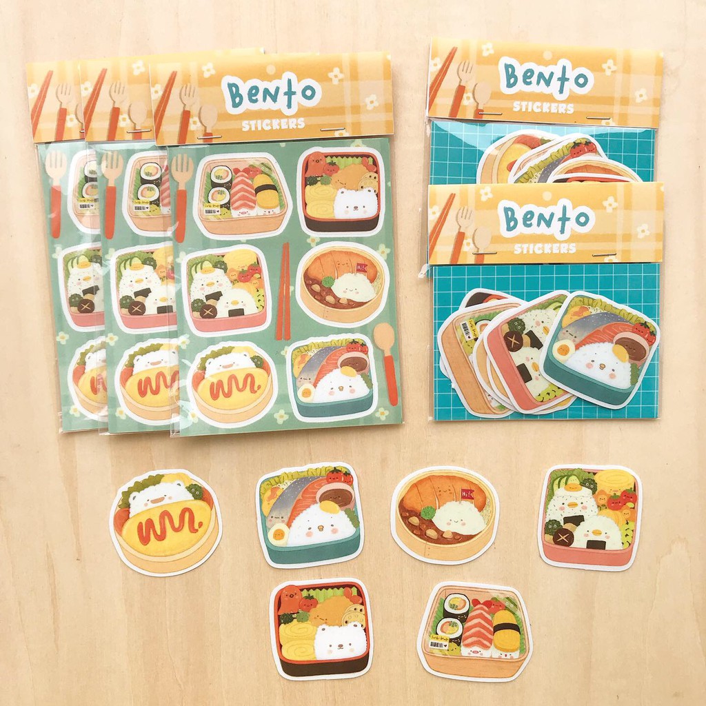 MENTOL ART Sticker Set Die Cut / Kiss Cut - Stiker Ilustrasi-Bento