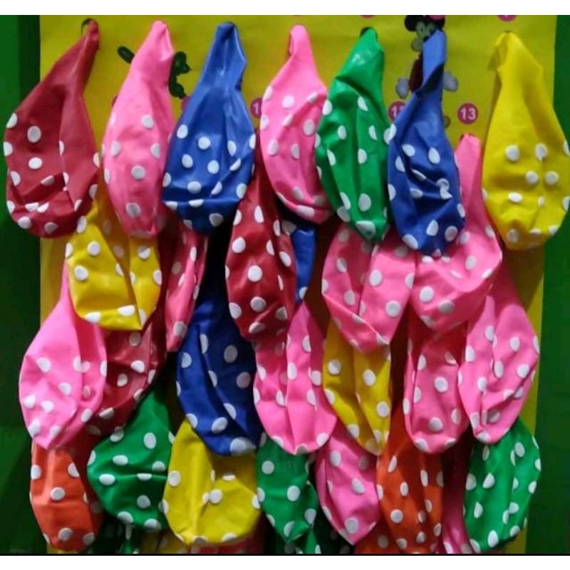 Balon Polkadot(12 inchi) isi 40 pcs grosir