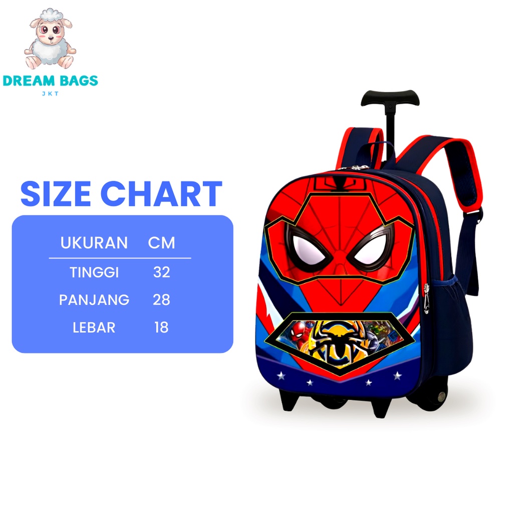 Tas Troli Anak Laki Laki Sekolah TK/PAUD DB-1259 Import Karakter