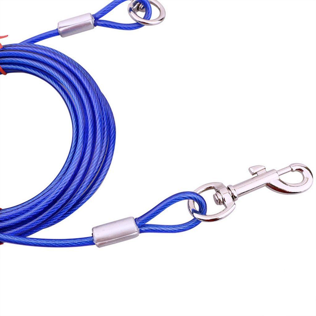 Nickolas1 Tali Anjing 1pcs 3/5/10meter Dengan Lapisan PVC Kawat Baja Kuat Camping/Hiking /Park Pet Cable Leash