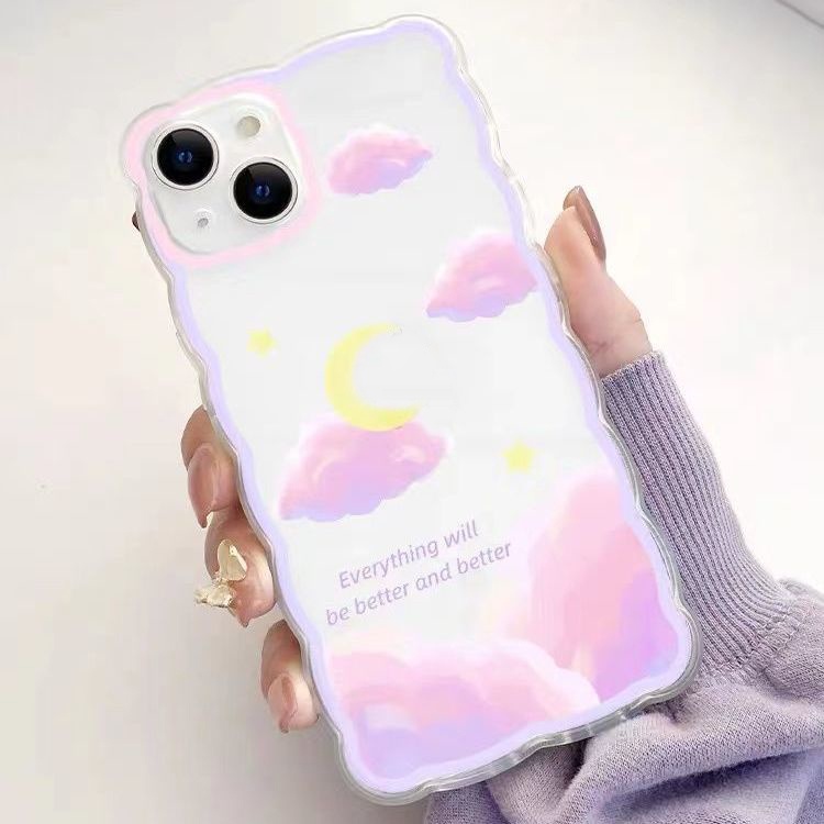 Soft Case Silikon TPU Transparan Desain Moonlight Untuk IPhone 13 12 Mini 11 Pro X XR XS Max Se20 6 6S 7 8 Plus