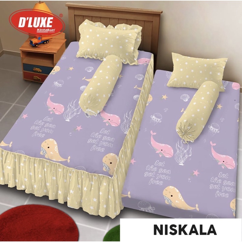 Sprei 2in1 / Sprei untuk bed dorong / Sprei uk 120x200x20 / Sprei 4 kaki / Sprei kartun / Niskala