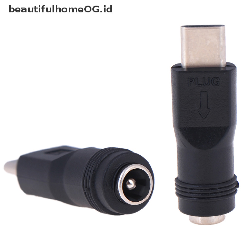 1pc Adapter jack Female Ke Tipe C 3.1 Male Plug 90 / 180 Derajat Ukuran 5.5x2.1mm