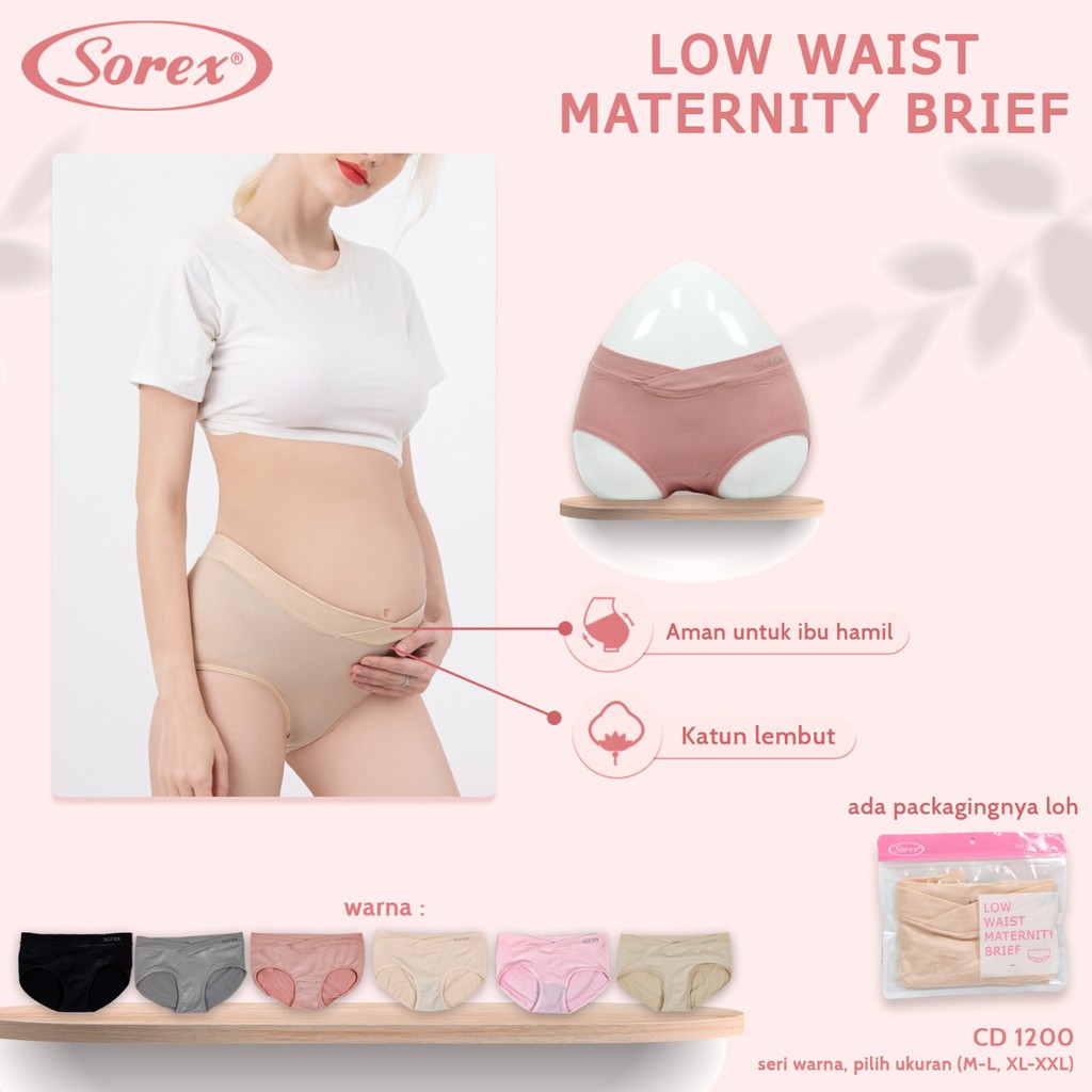 Celana Dalam CD Hamil Wanita Sorex #1134 #1200 Low Waist Maternity Brief