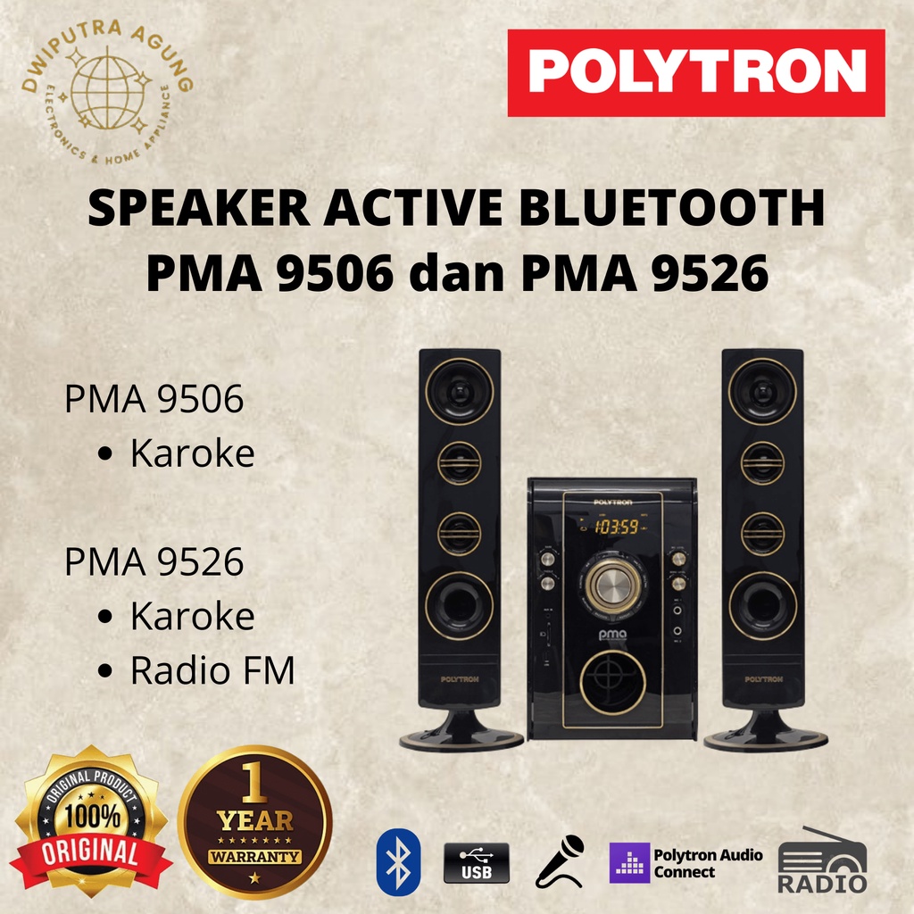 SPEAKER AKTIF POLYTRON BLUETOOTH PMA9506 PMA 9506 / PMA 9526 PMA9526 KAROKE