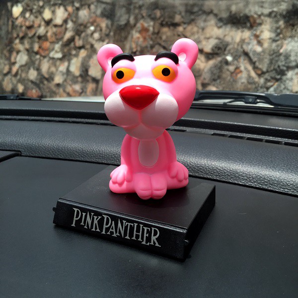 Boneka Figure Miniatur Pajangan Mobil Stand PINK PANTHER Goyang Kepala Shacking Head Toy