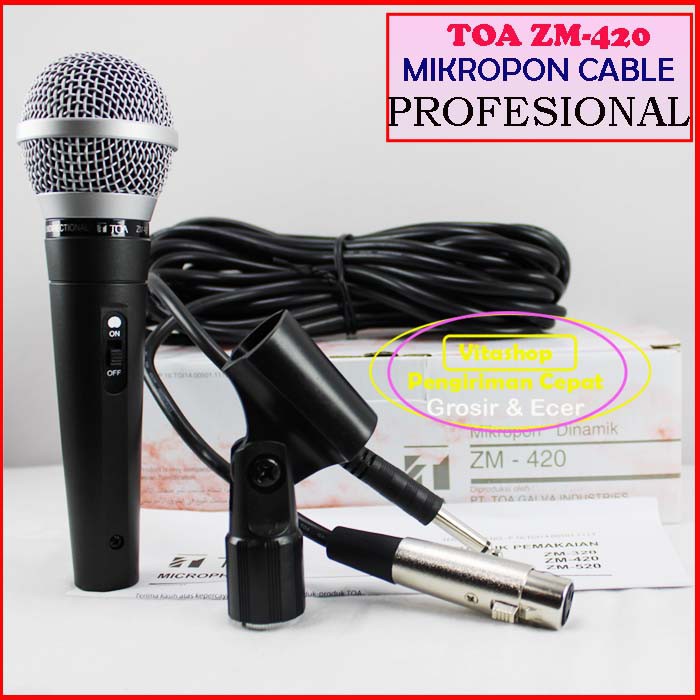 TOA ZM - 420 MICROPHONE KABEL ORIGINAL GARANSI RESMI / MIC ASLI