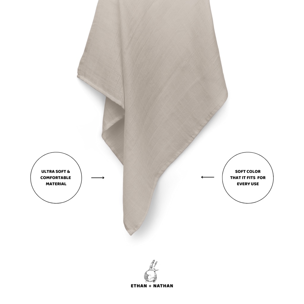 Ethan + Nathan Plain Swaddle Organic Cotton / Bedong Bayi / Swaddle Cotton