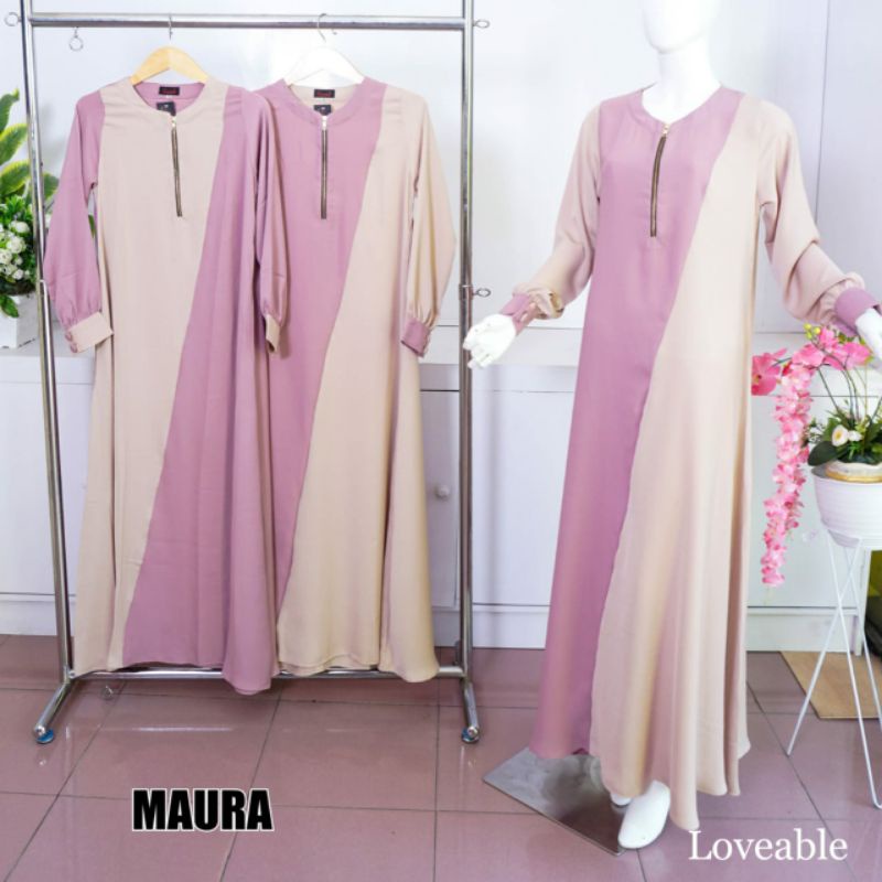 Gamis Terbaru Gamis Polos Gamis Syar'i Gamis Premium Gamis Dewasa Maura By Loveable