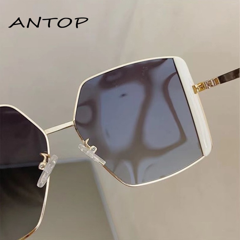 Ins Retro Square Sunglasses Alloy Frame Aksesoris Fashion Unisex ANTOP