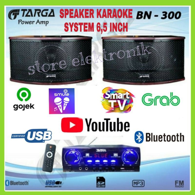 Speaker TARGA 6.5 INCH Amplifier Karaoke System Smart Tv Bluetooth