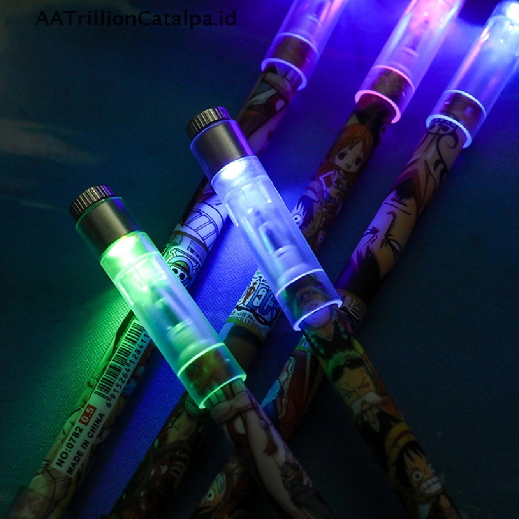 (AATrillionCatalpa) Pulpen Gel LED One Piece Anti Stress Untuk Anak / Dewasa