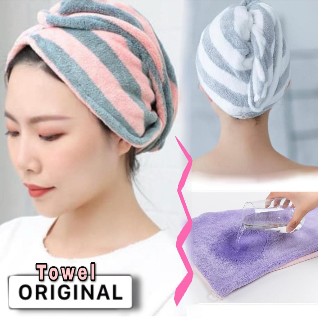 berkattoserba ORIGINAL Handuk Rambut Magic Towel Handuk Kepala Keramas Turban Keramas PREMIUM TEBAL